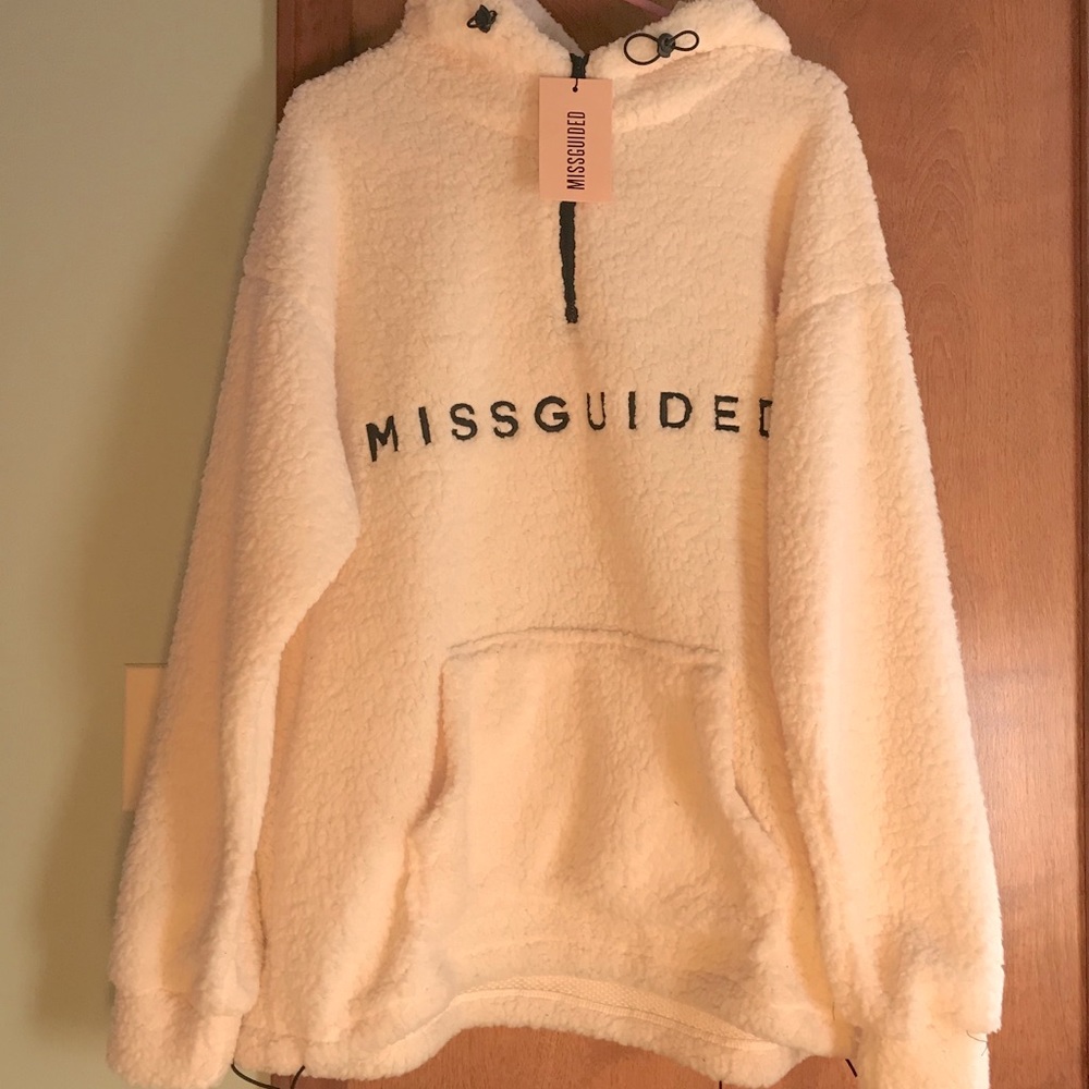 Missguided Oversized Teddy Borg Hoodie Sweatshirt
